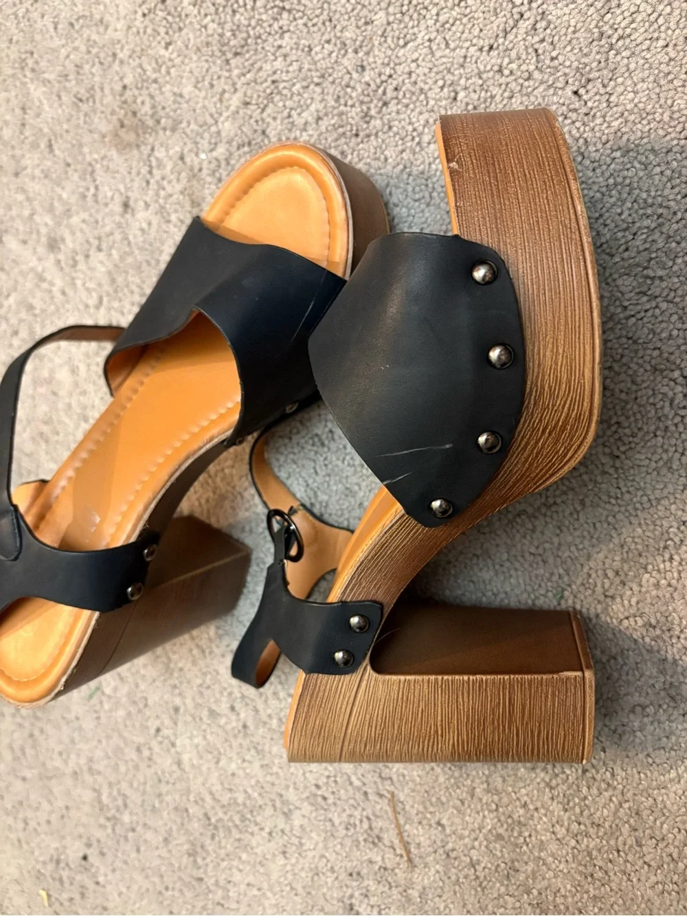 Women’s Black Slingback Block Heel Sandals